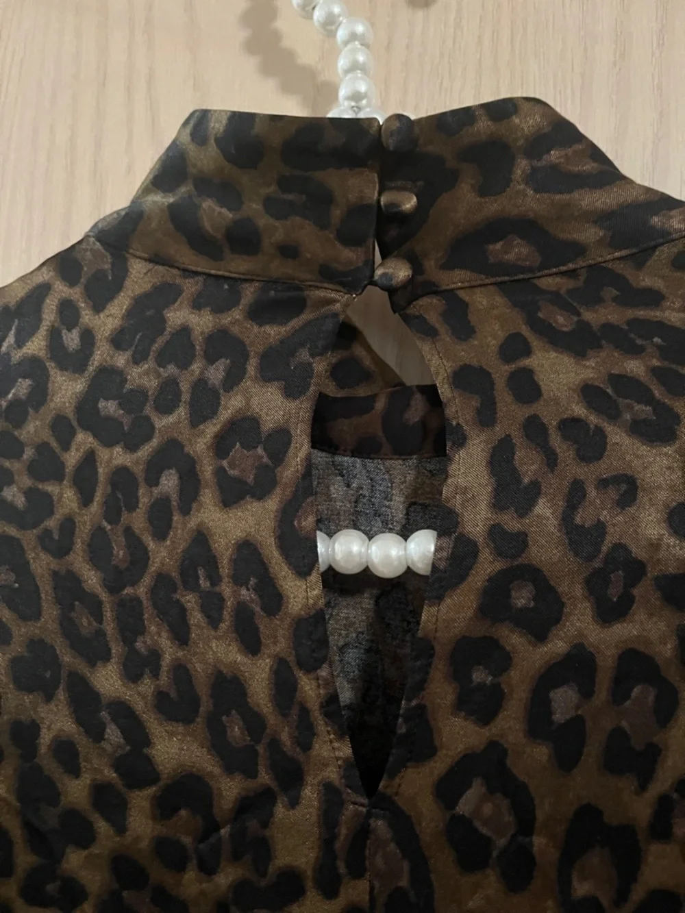Zara Leopard Print Brown and Black Mock Neck Blouse - Picture 8 of 12